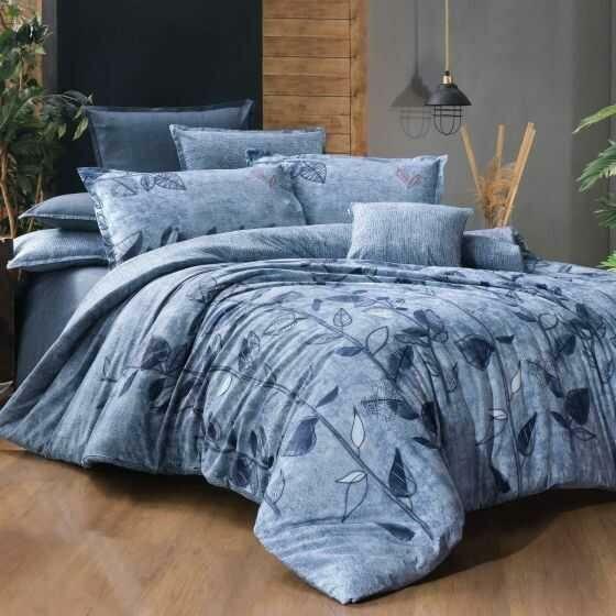 Sarev De Jessie Ranforce Tek Kişilik Mavi Nevresim Takımı