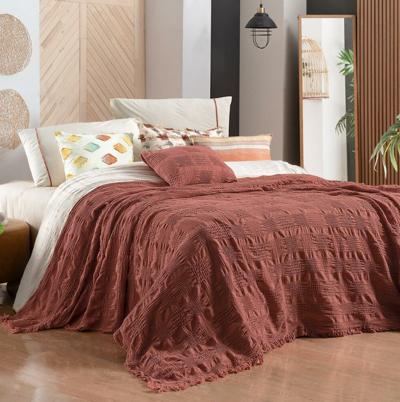 Sarev Nerha Çift Kişilik Taba Yatak Örtüsü