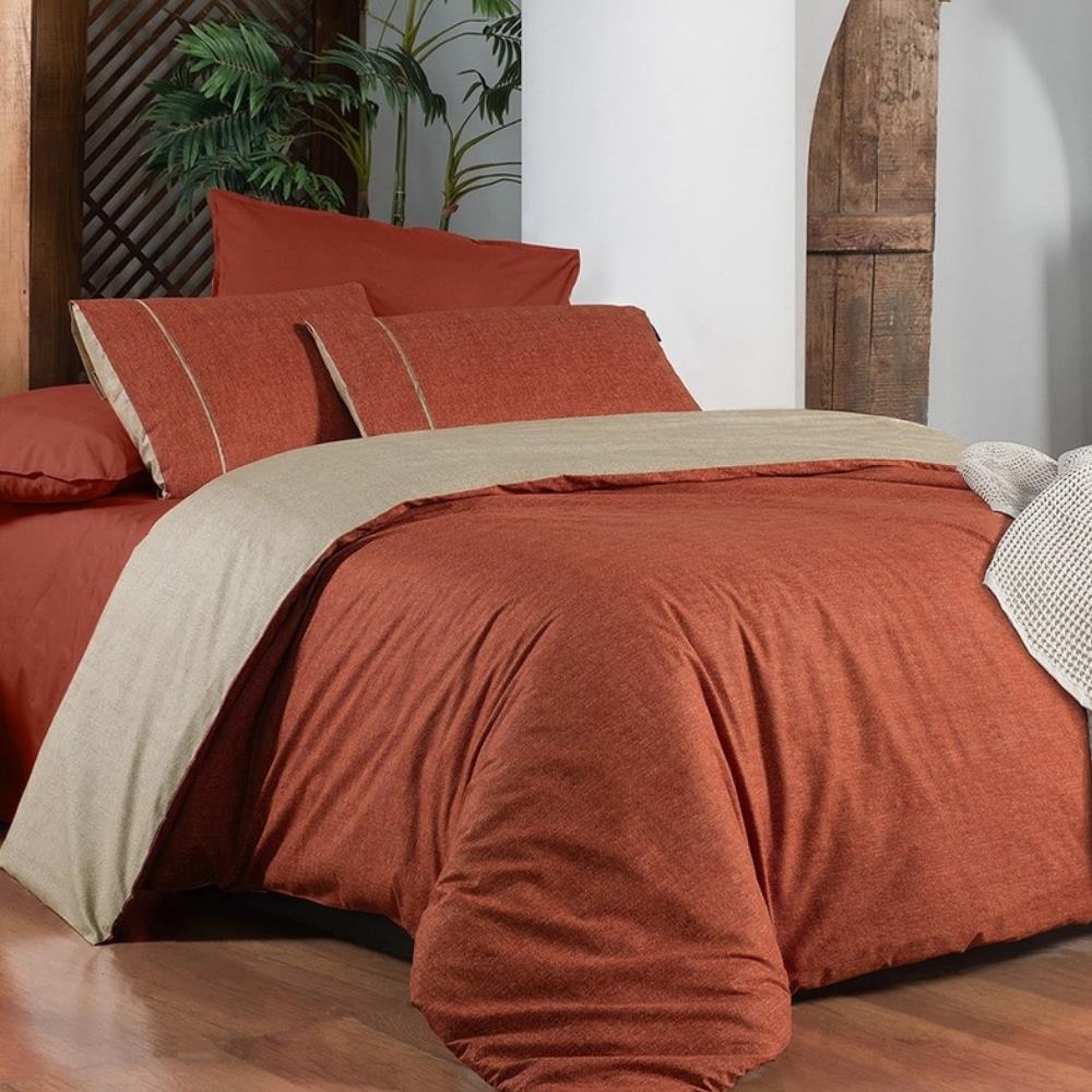 Sarev Unitwill Fancy Tek Kişilik Taba Nevresim Takımı - Güzel Home - Tek Kişilik Ranforce Nevresim Takımı