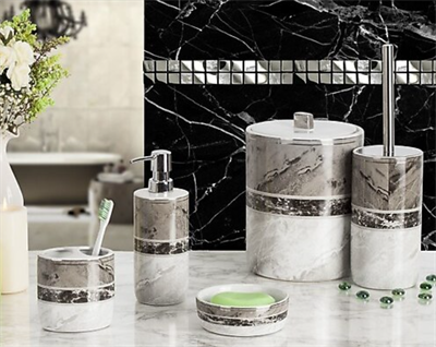 Primanova Garnsey 5 Parça Gri Banyo Seti - Güzel Home - Banyo Seti