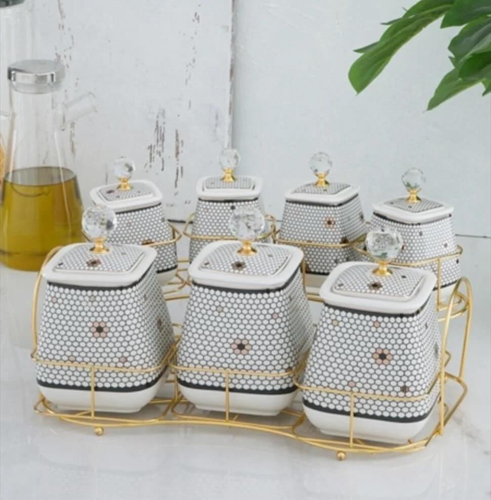 Acar Master Magic 7'li 37x27x20 Cm Porselen Baharat Takımı - Güzel Home - Baharatlık