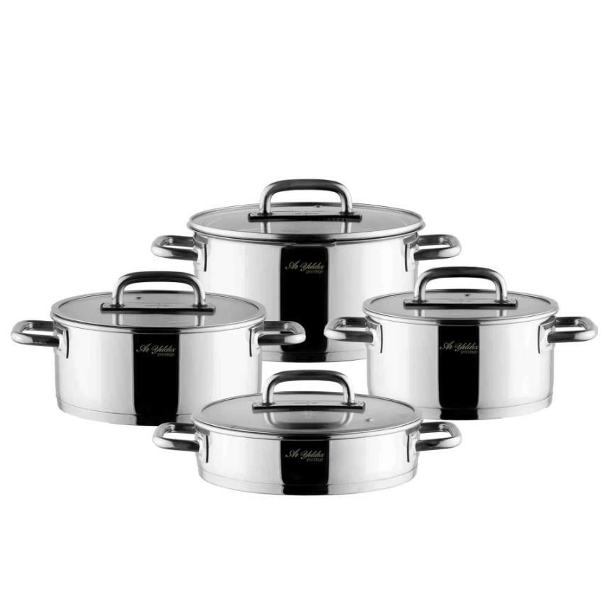 Aryıldız Studıo Prestige 4 Parça Cam Tencere Takımı - Güzel Home - Tencere Seti