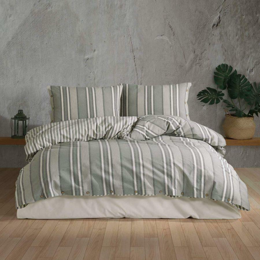 Clasy Dokya Çift Kişilik Ranforce Butik Yeşil Nevresim Takımı