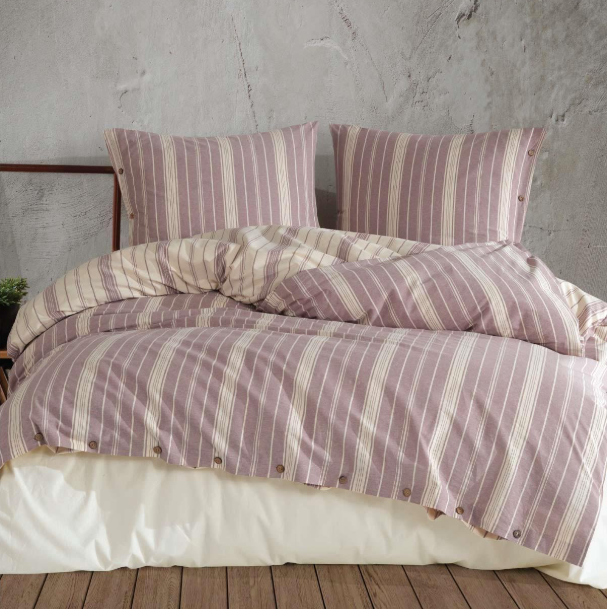 Clasy Pardus Tek Kişilik Ranforce Butik Gül Kurusu Nevresim Takımı - Güzel Home - Tek Kişilik Ranforce Nevresim Takımı