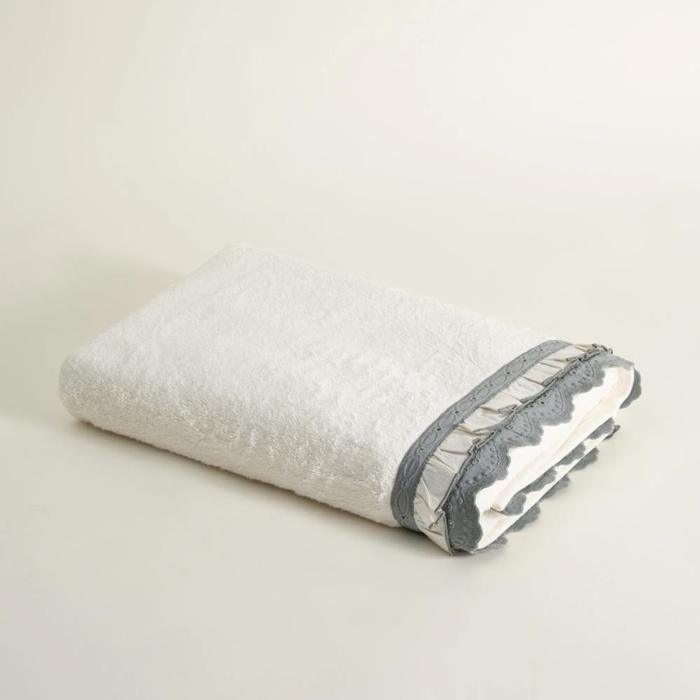 Ecocotton Alessa 80x150 Cm Yeşil Renk Dantelli Banyo Havlusu - Güzel Home - Banyo Havlusu