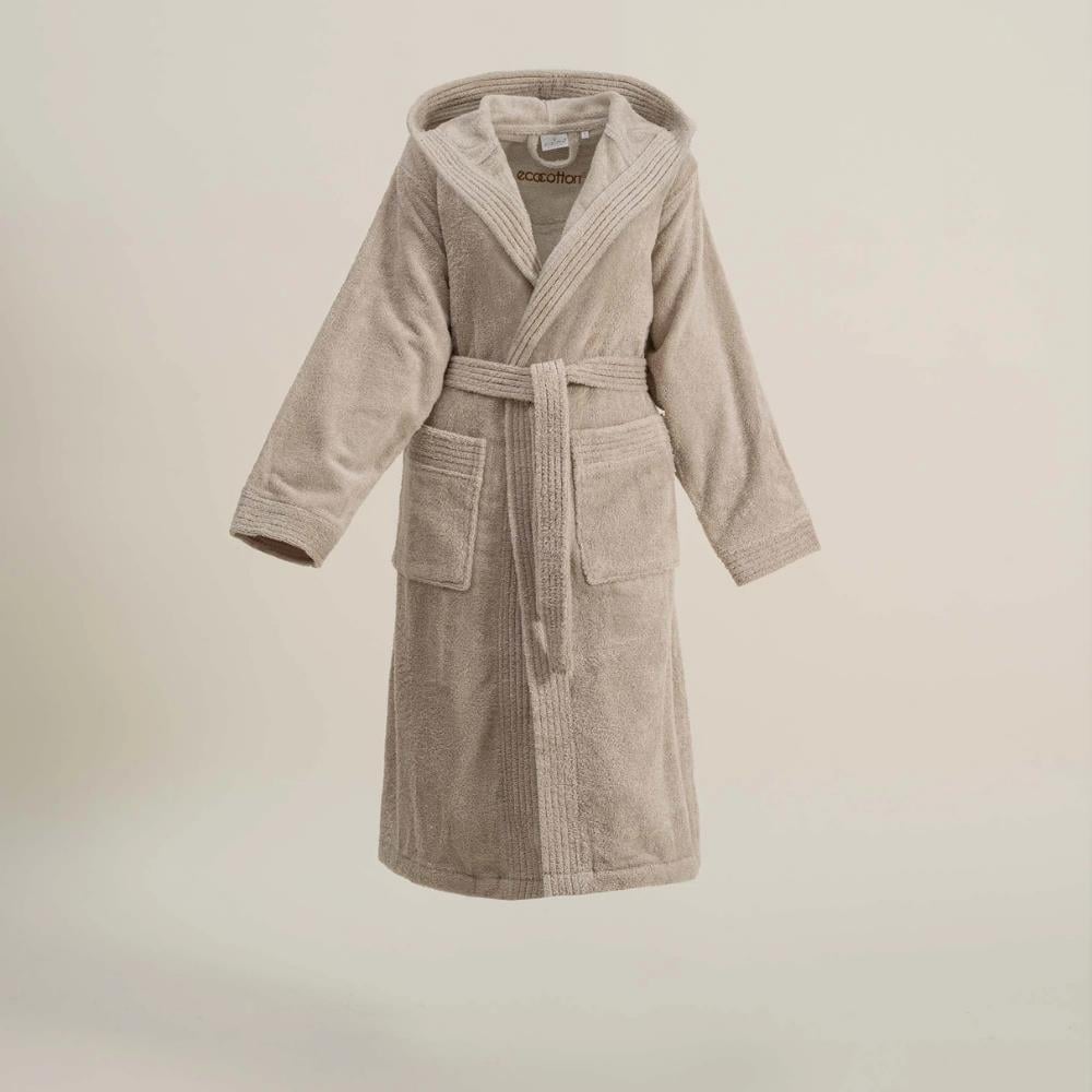 Ecocotton Ecosoft Bej Renkli L Beden Kadın Bornoz - Güzel Home - Banyo Tekstili