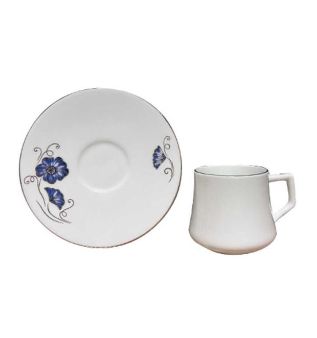 Evaliza Nostalji Kelebek Mavisi Double 130 Ml 6'lı Fincan Takımı