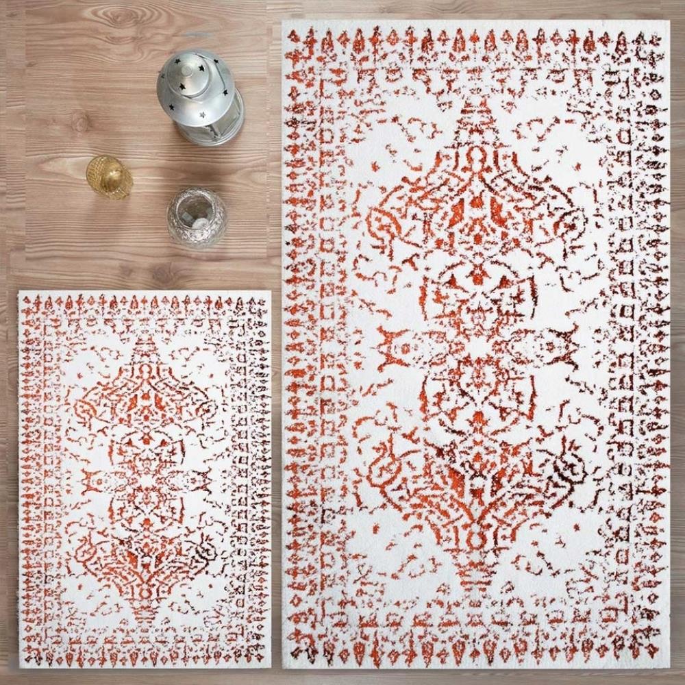 HC&W Pera 2'li Kiremit Renkli Banyo Paspası Takımı - Güzel Home - Banyo Tekstili