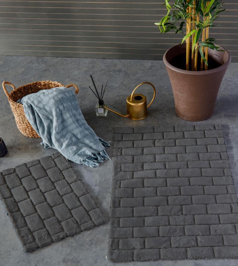 HC&W Wall 2'li Koyu Gri Banyo Paspası Seti - Güzel Home - Paspas
