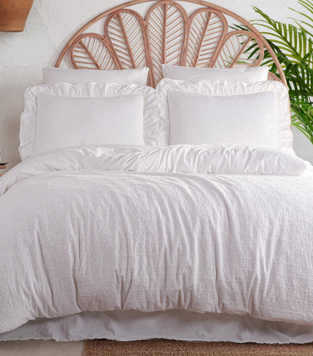 İyi Geceler İstanbul Resital Brodeli Çift Kişilik Beyaz Renkli Nevresim Takımı - Güzel Home - Çift Kişilik Nevresim Takımı