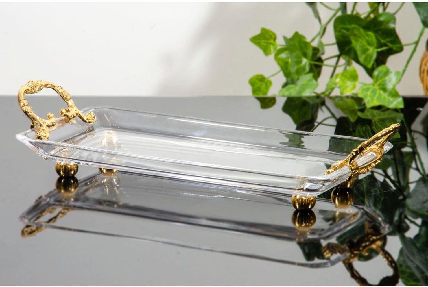 Koşar Altın Kristal 30x14 Cm Tepsi