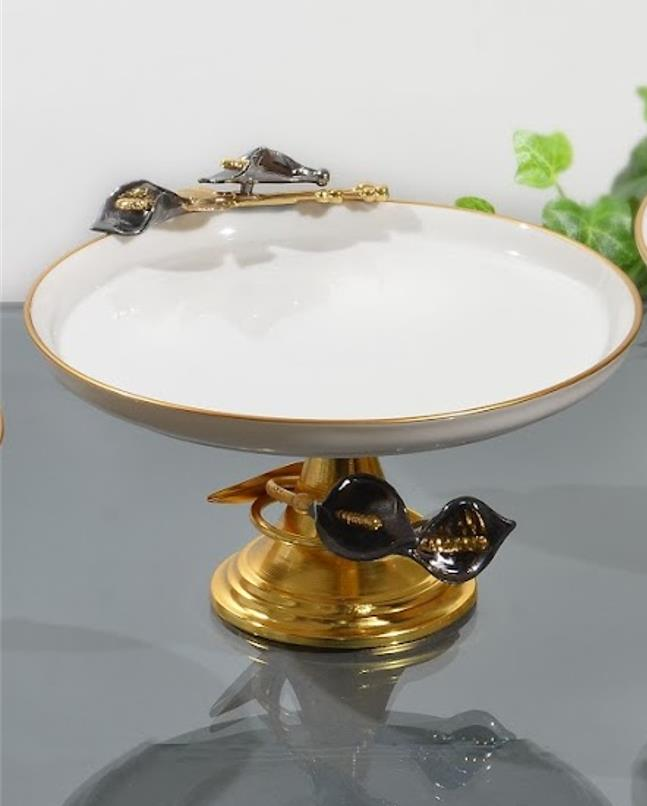 Koşar Gala V2 Ayaklı Porselen 21 Cm Servis Tabağı