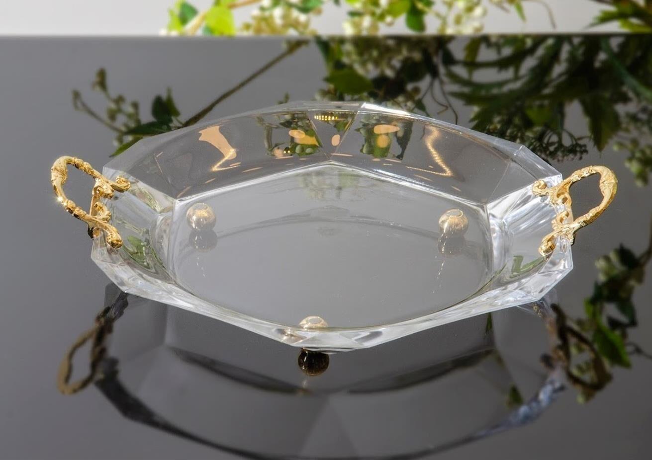 Koşar Gold Altıgen Kulplu 32 Cm Tepsi