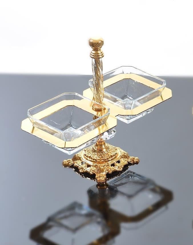 Koşar Gold Döküm Ayaklı 2'li Kare Çerezlik - Güzel Home - Çerezlik