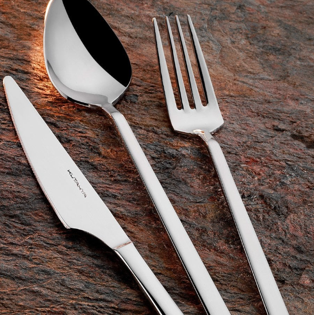 Kütahya Porselen Camilla Sade 84 Parça Çatal Kaşık Bıçak Takımı - Güzel Home - 12 Kişilik Çatal, Kaşık, Bıçak Takımı