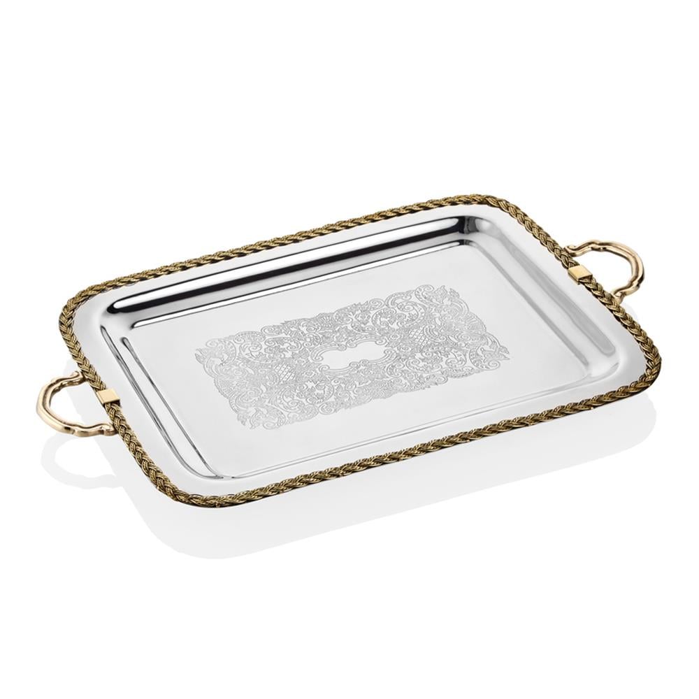 Lamedore Black Pearl Halatlı Dikdörtgen Tepsi - Güzel Home - Tepsi