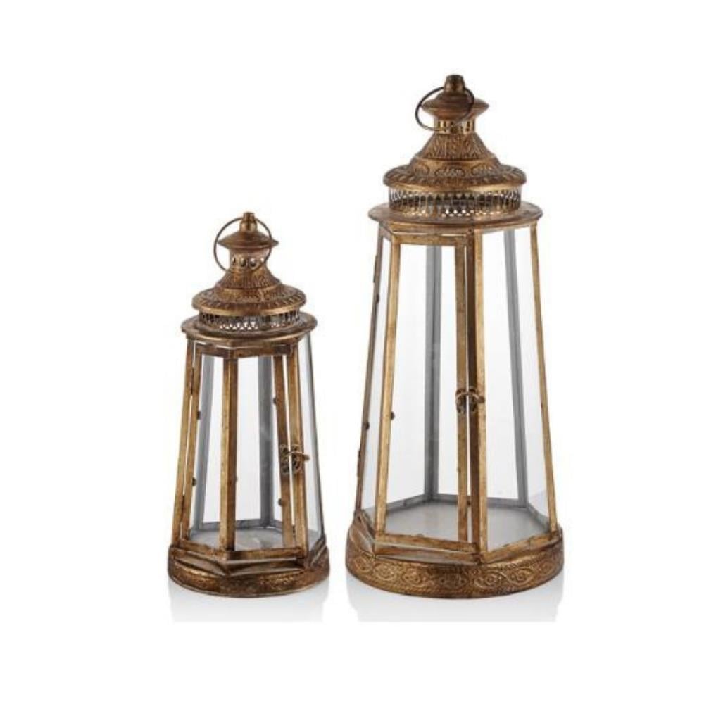 Lamedore Hexagon Gold 2'li Fener Mumluk - Güzel Home - Dekoratif Ürünler