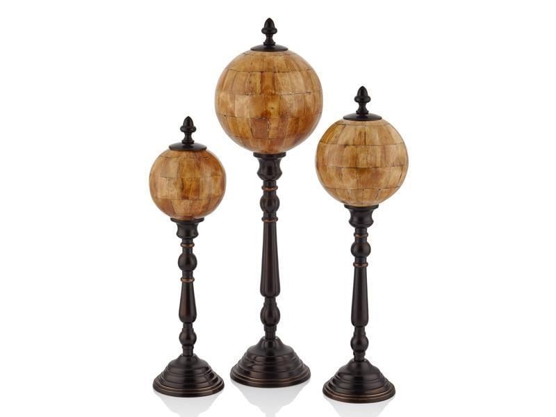 Lamedore Minut Bronz 3'lü Bej Dekoratif Küre