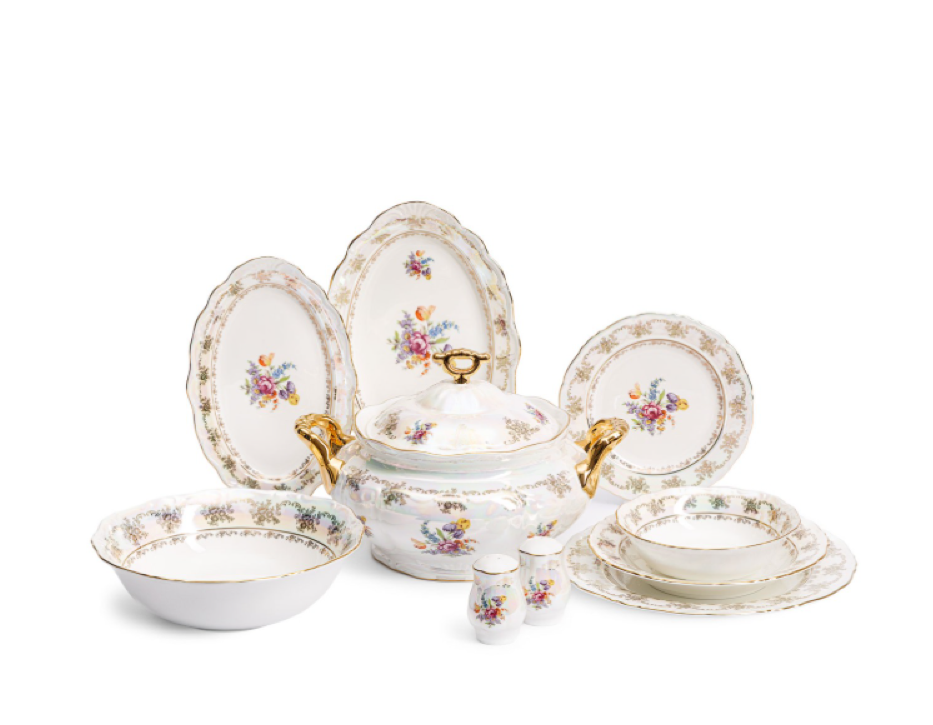 Maxx Doria Czech Collection Luster Flower 60 Parça Yemek Takımı - Güzel Home - Yemek Takımları