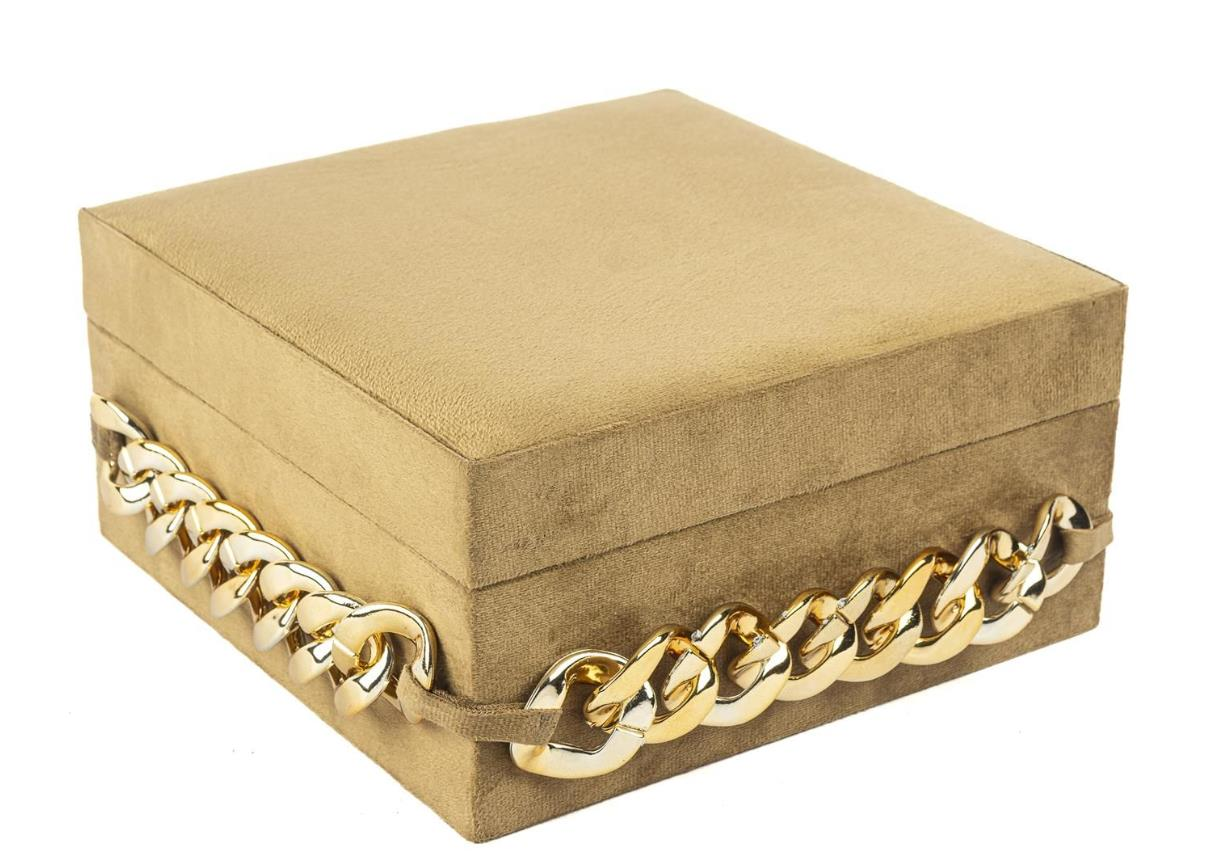 Mikasa Moor Kahve Kadife 22x22x11 Cm Takı Kutusu