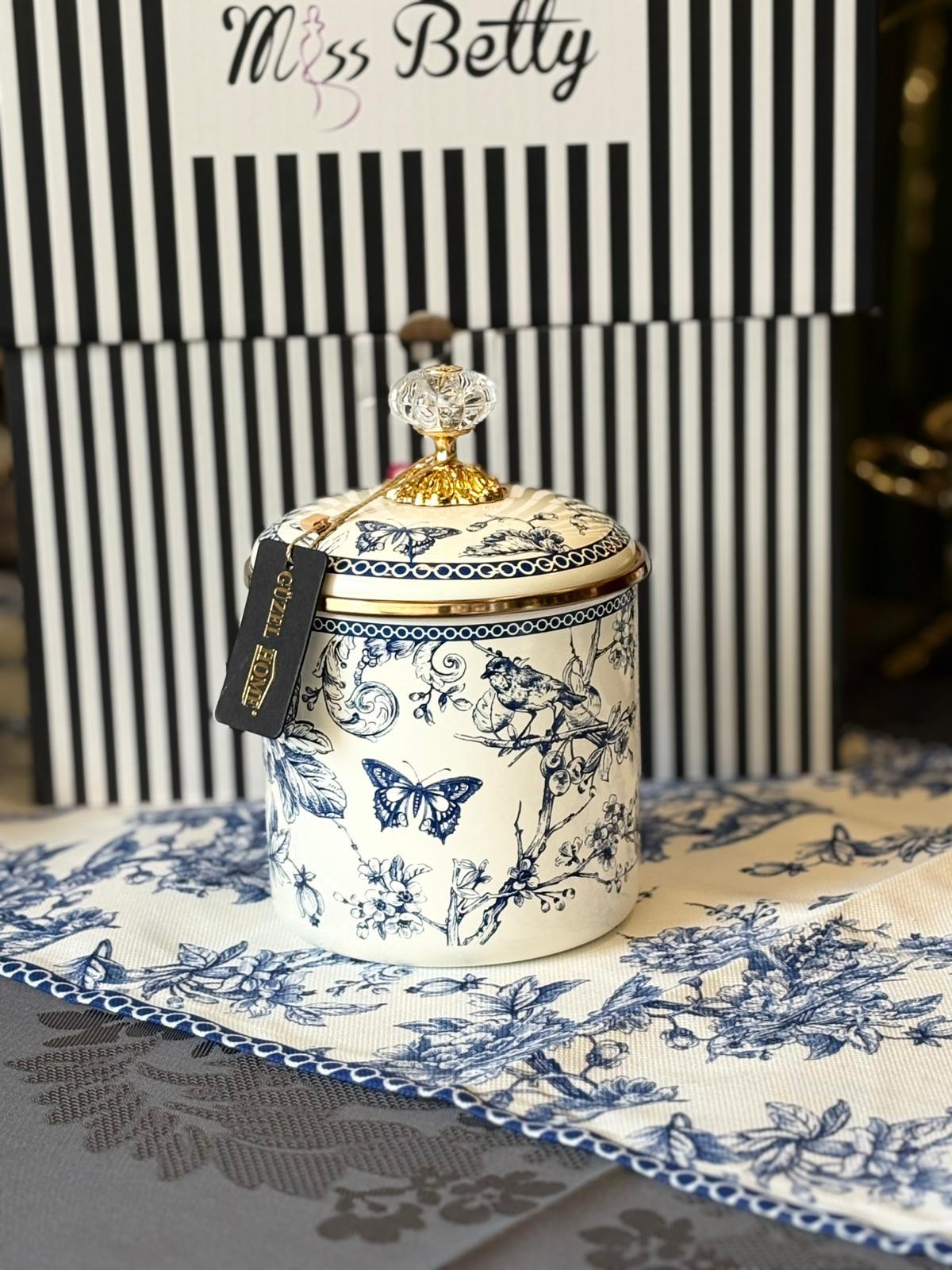 Miss Betty Blue Life 12 Cm Emaye Kavanoz - Güzel Home - Saklama