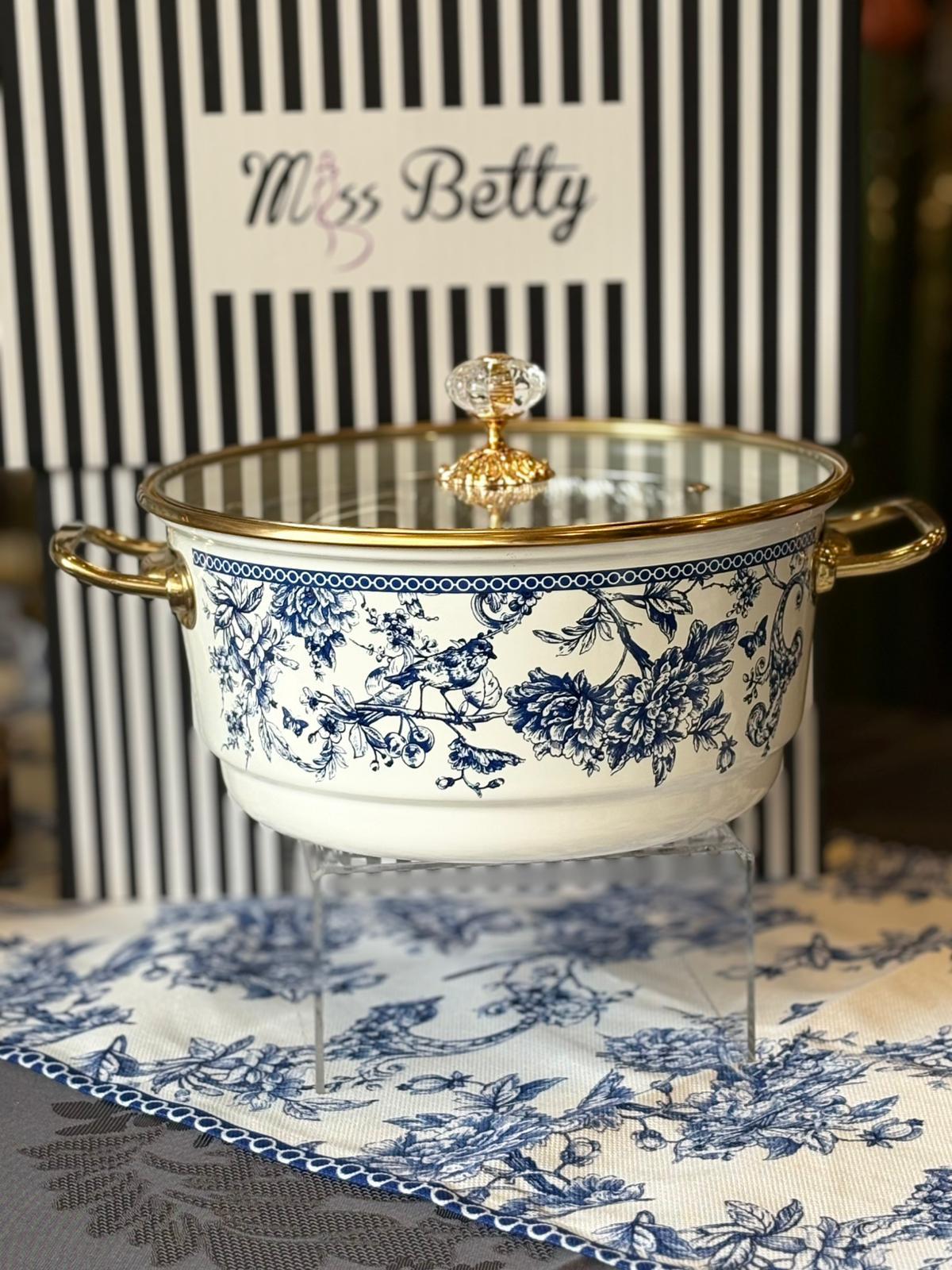Miss Betty Blue Life 22 Cm Emaye Kızartma Tenceresi - Güzel Home - Tekli Tencere