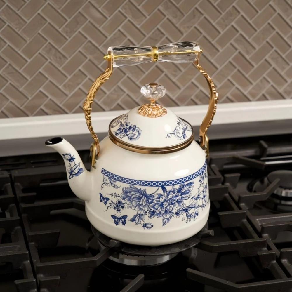 Miss Betty Blue Life Emaye Kettle Demlik - Güzel Home - Çaydanlık ve Cezve