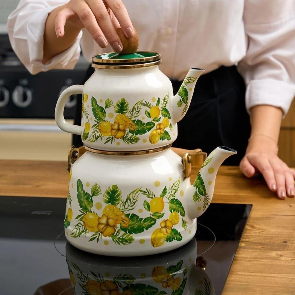 Miss Betty Citrus Emaye Çaydanlık - Güzel Home - Çaydanlık ve Cezve