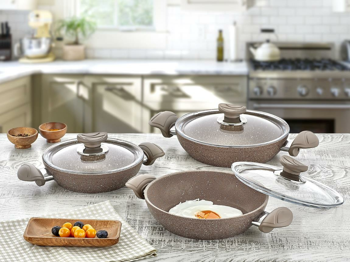 Oms Collection Vizon Granit 6 Parça Sahan Seti