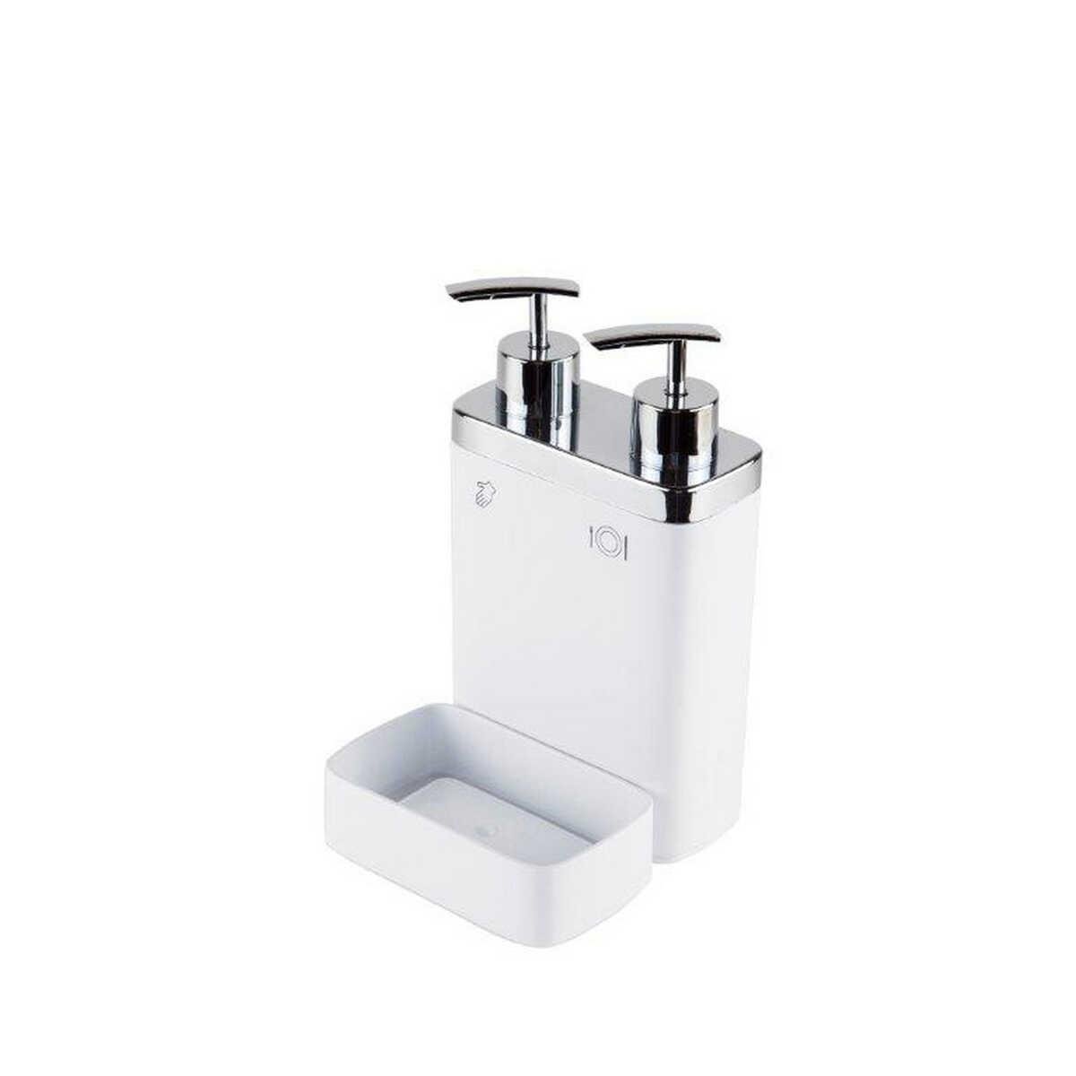 Primanova Viva 2'li Süngerli Beyaz Sıvı Sabunluk - Güzel Home - Mutfak İçin Sıvı Sabunluk