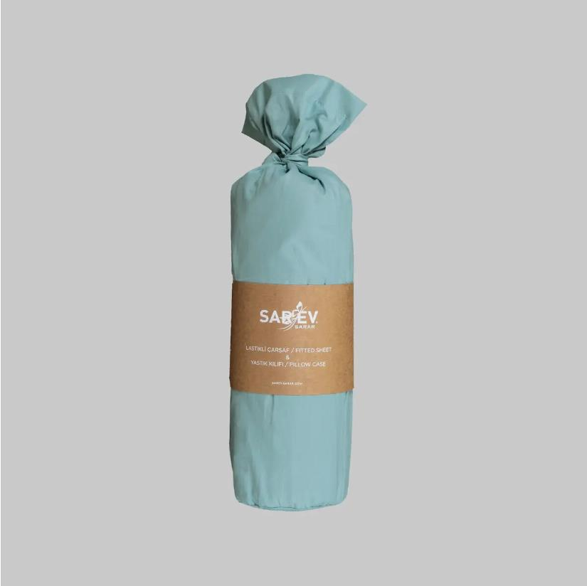 Sarev Fitted Ranforce Çift Kişilik Turkuaz Çarşaf Seti