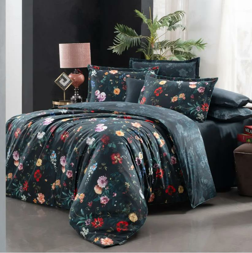 Sarev Luzern Pamuk Saten Çift Kişilik Petrol Nevresim Takımı