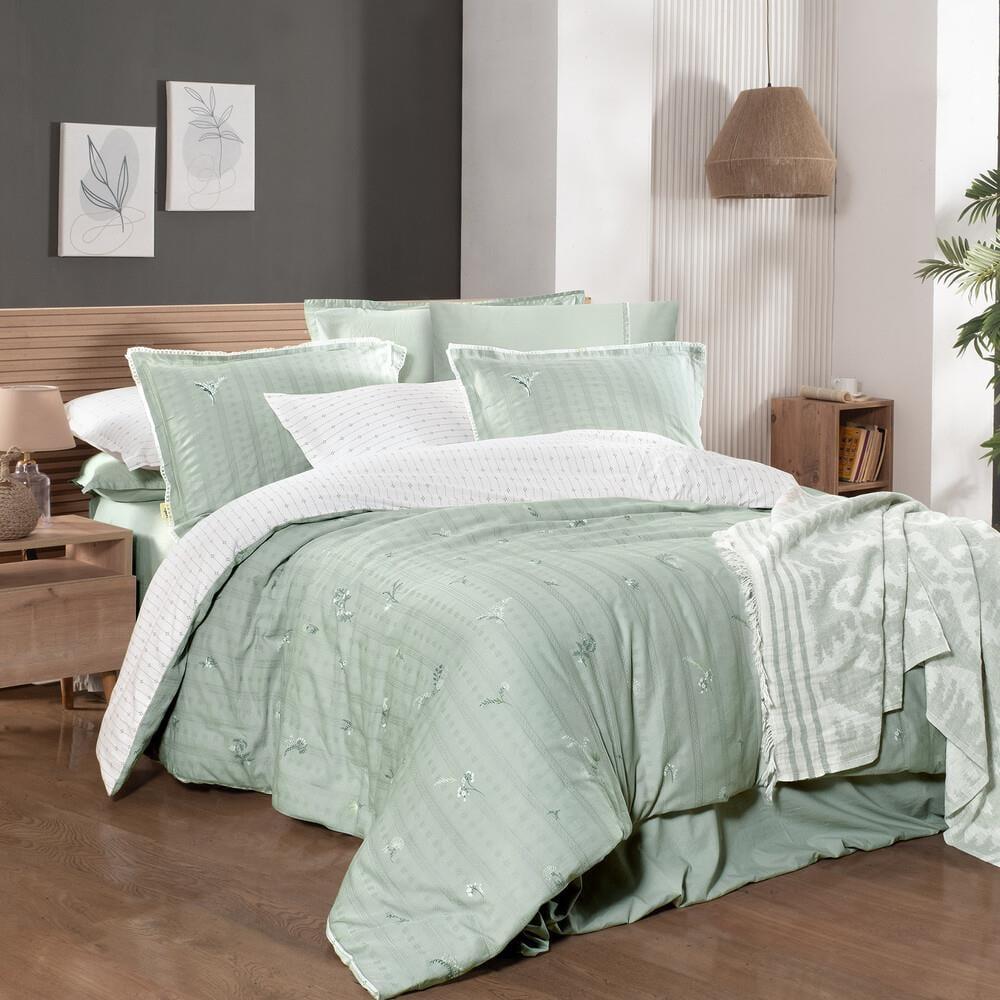 Sarev Mood Comfort Gracıa Tek Kişilik Yeşil Nevresim Takımı - Güzel Home - Tek Kişilik Nevresim Takımı