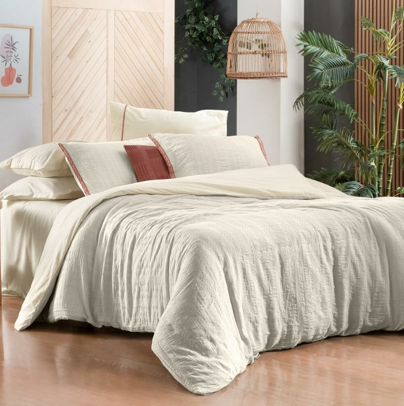 Sarev Mood Comfort Palencia King Boy Ekru Nevresim Takımı