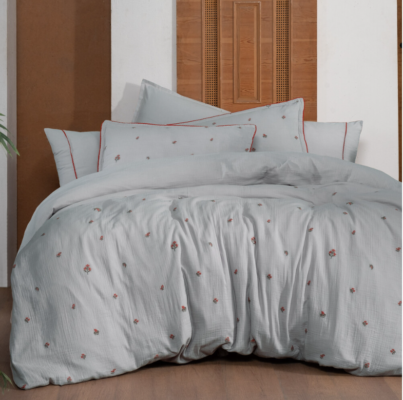 Sarev Mood Comfort Plana Çift Kişilik Gri Renk Nevresim Takımı - Güzel Home - Çift Kişilik Nevresim Takımı