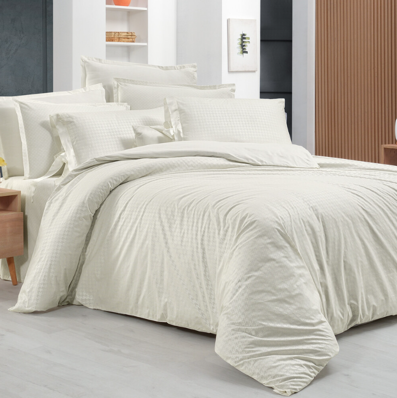 Sarev Perlita Fancy Çift Kişilik Bej Nevresim Takımı - Güzel Home - Çift Kişilik Nevresim Takımı