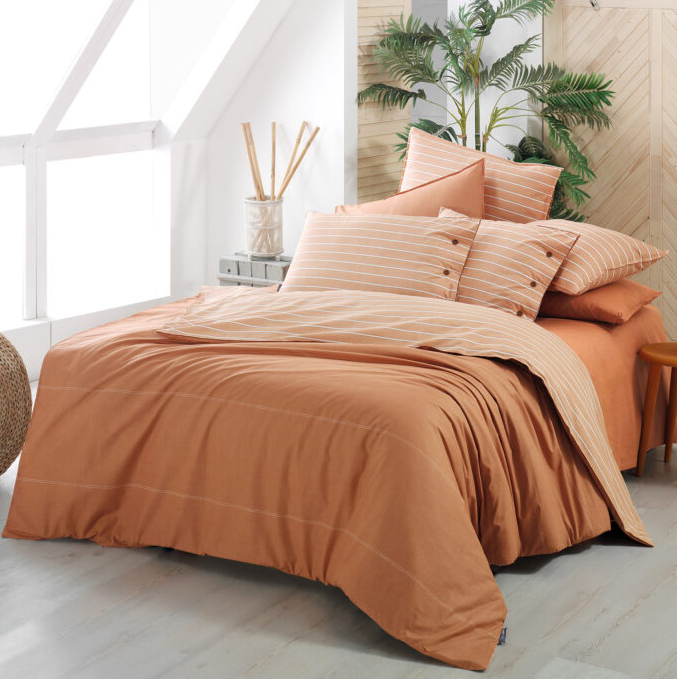 Sarev Sandor Fancy Poplin Çift Kişilik Taba Nevresim Takımı - Güzel Home - Çift Kişilik Saten Nevresim Takımı