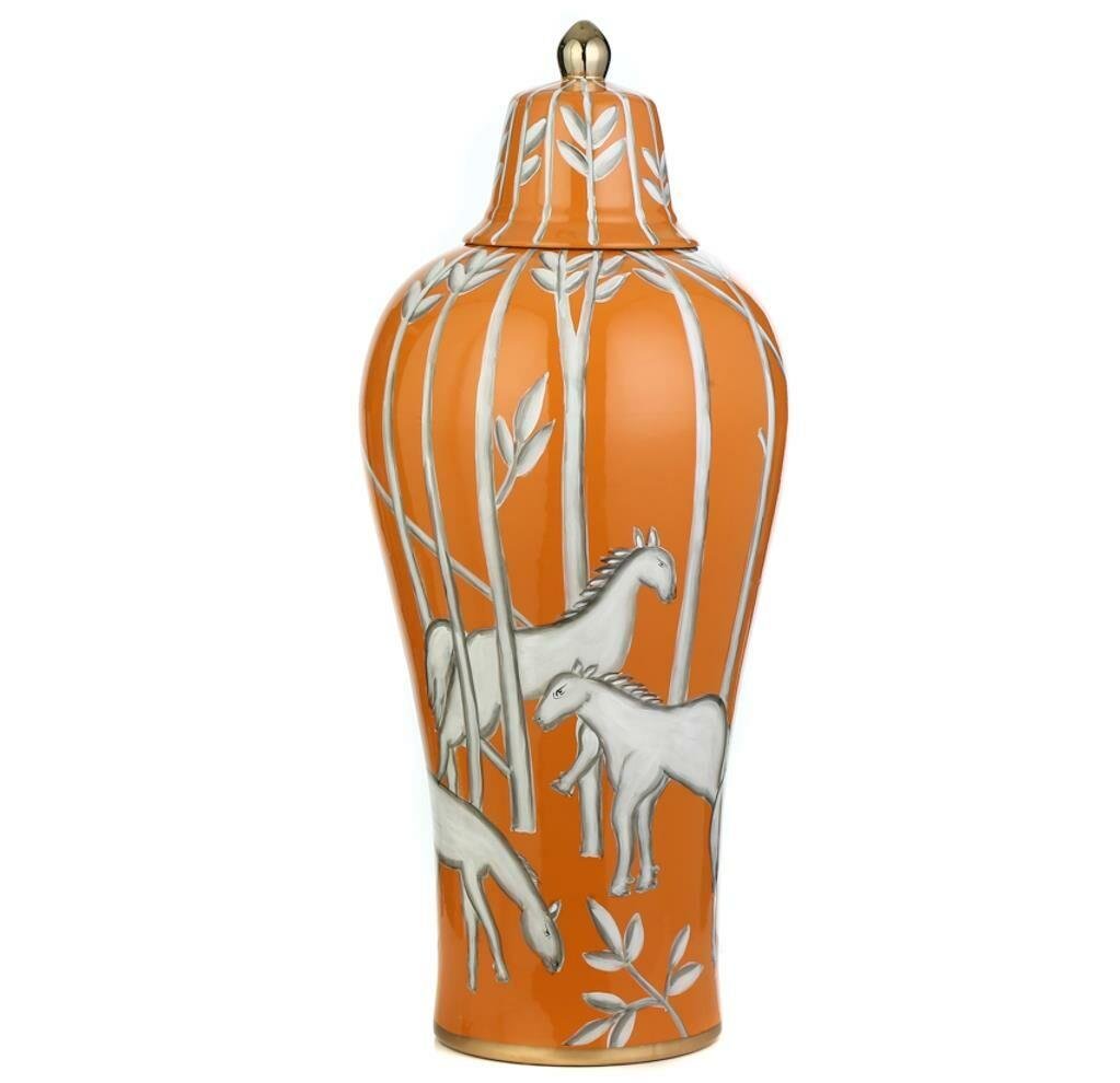 Vitale Atlı Büyük 29x29x72 Cm Turuncu Küp