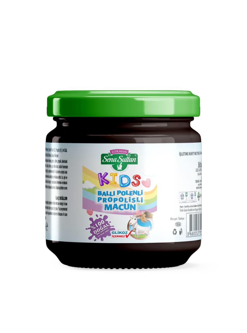 Ballı Polenli Pekmezli Arı sütlü Kakaolu Kids Macun 235 gr