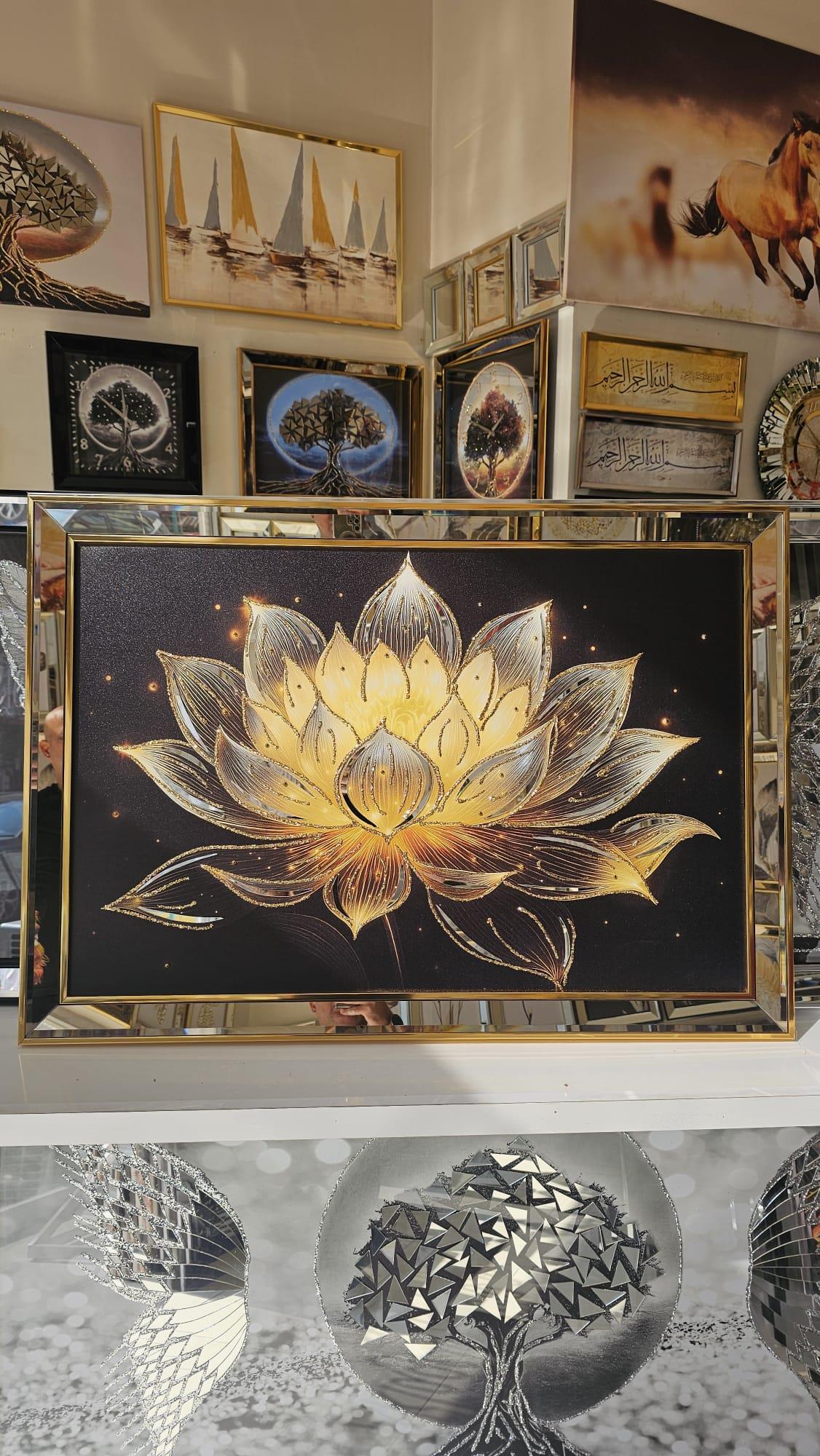 Gold Lotus Çiçeği Tablo