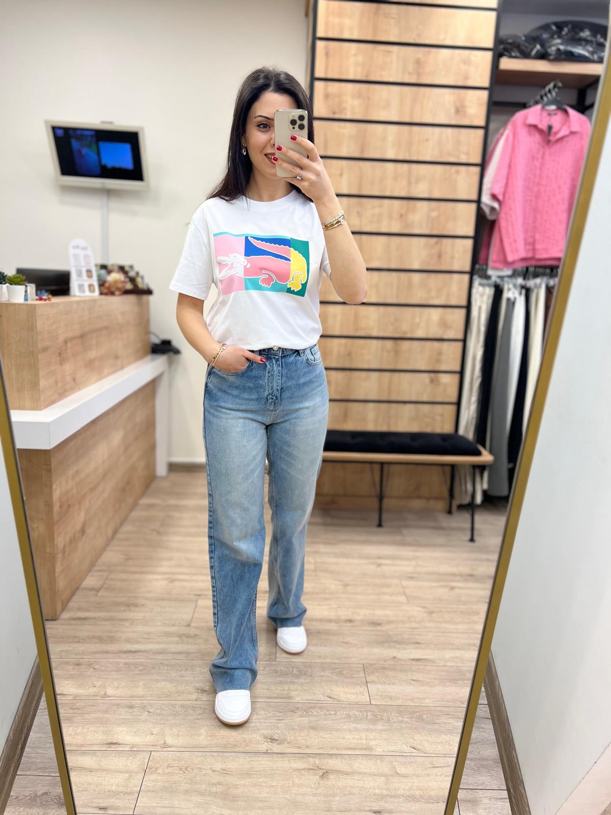 Beyaz Baskılı T-Shirt