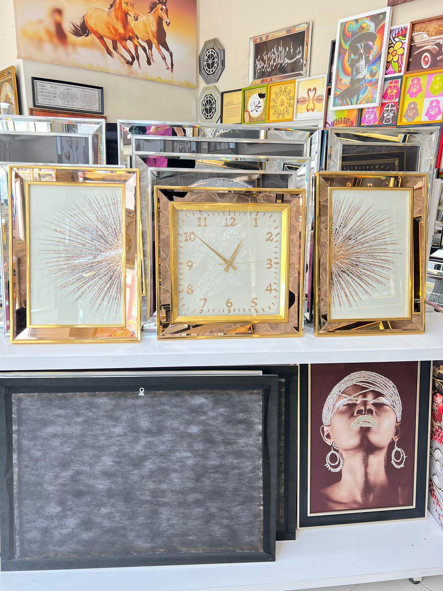 Gold 3Lü Set Saat Tablomuz