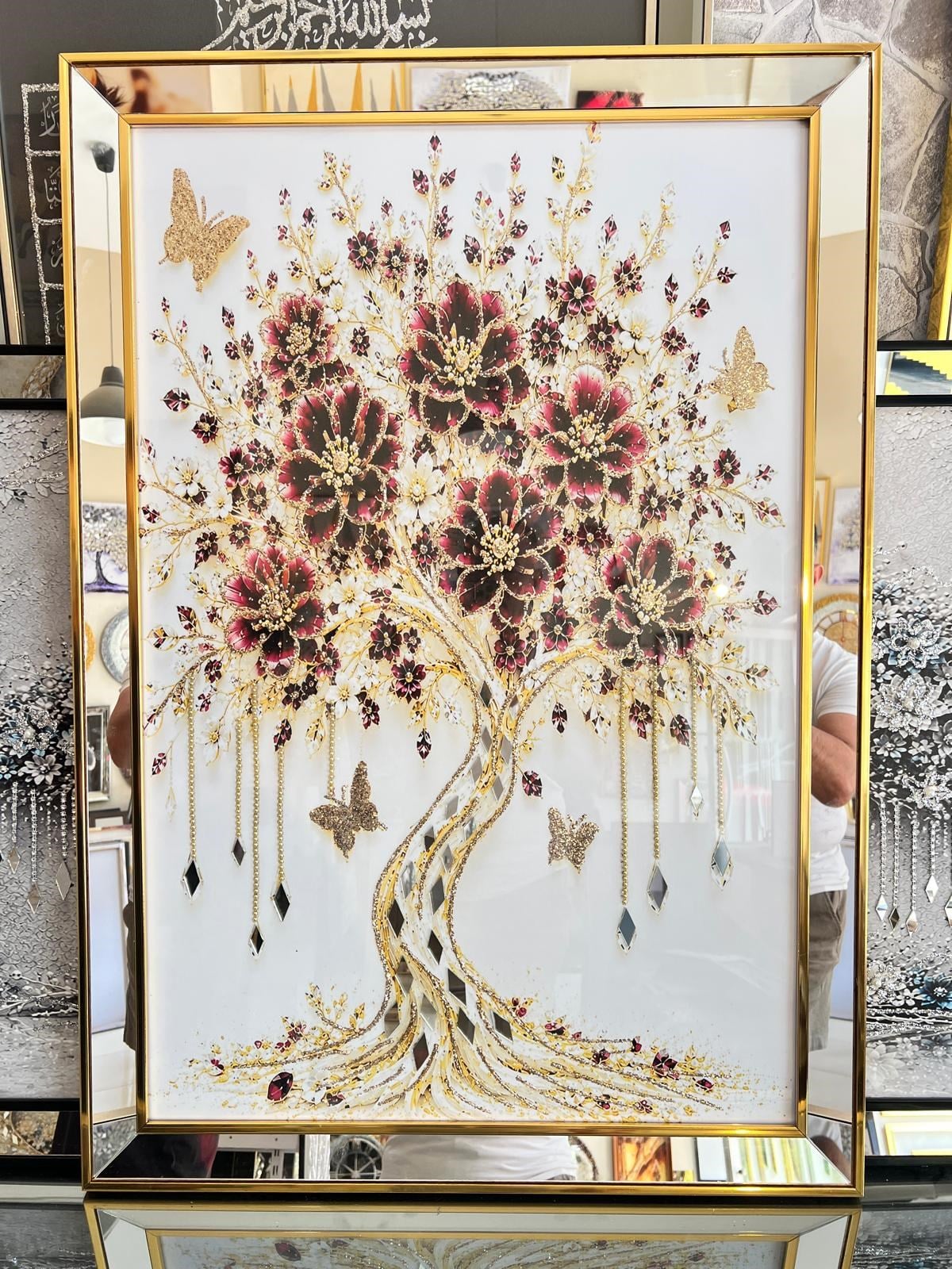 Gold Bordo Saray Çiçekleri