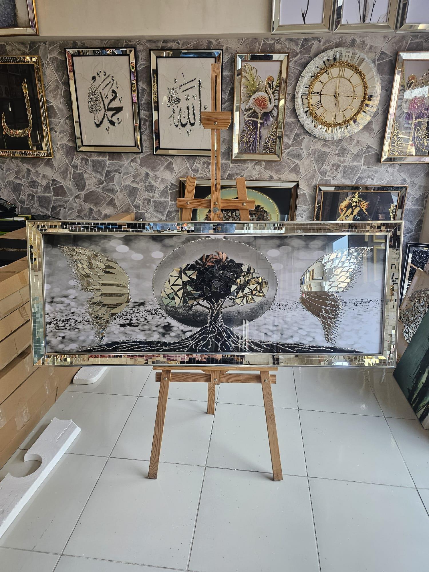 Gümüş Hayat Ağacı Melek Kanadı Tablo