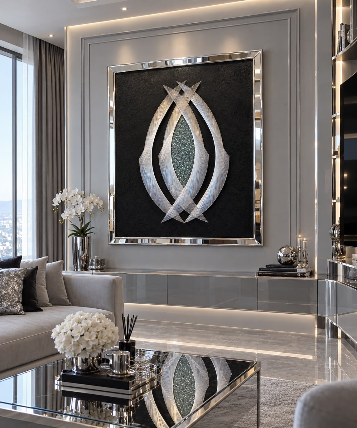 Gümüş Sonsuz Ahenk Flografi Tablo