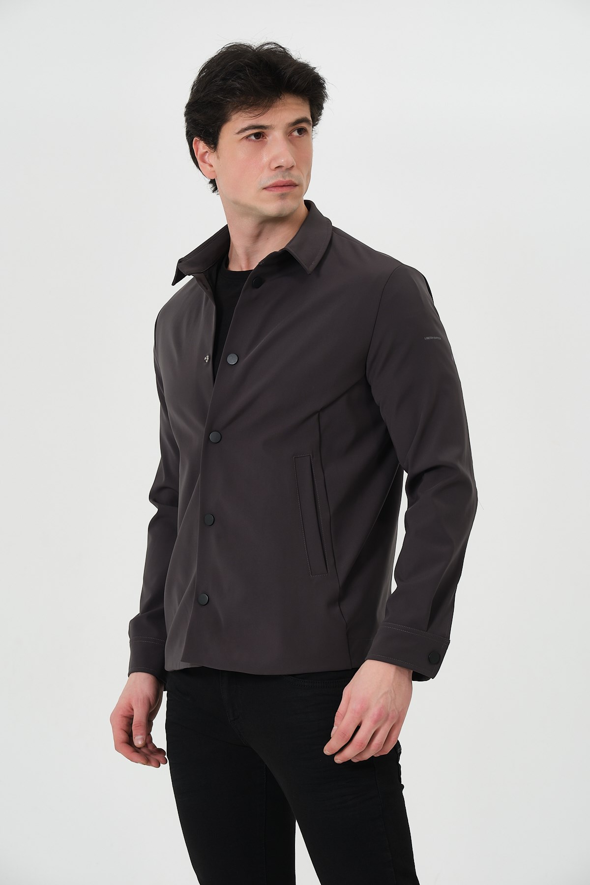 ERKEK MONT Çıt Çıt Kapalı Likralı Erkek Overshirt Mont