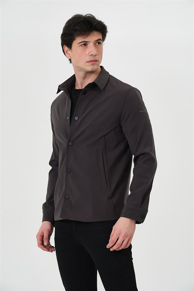ERKEK MONT Çıt Çıt Kapalı Likralı Erkek Overshirt Mont