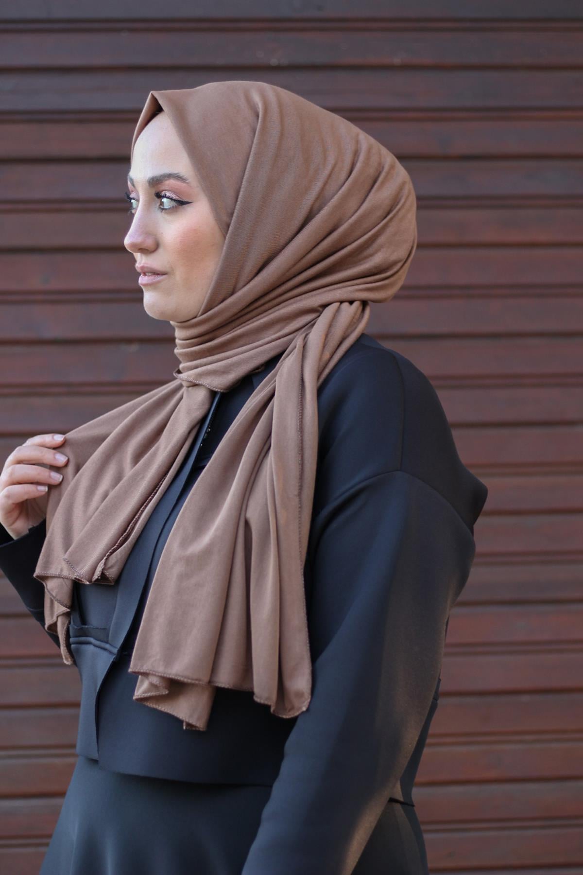 Sayra Shawl kadın açık kahverengi süprem penye şal