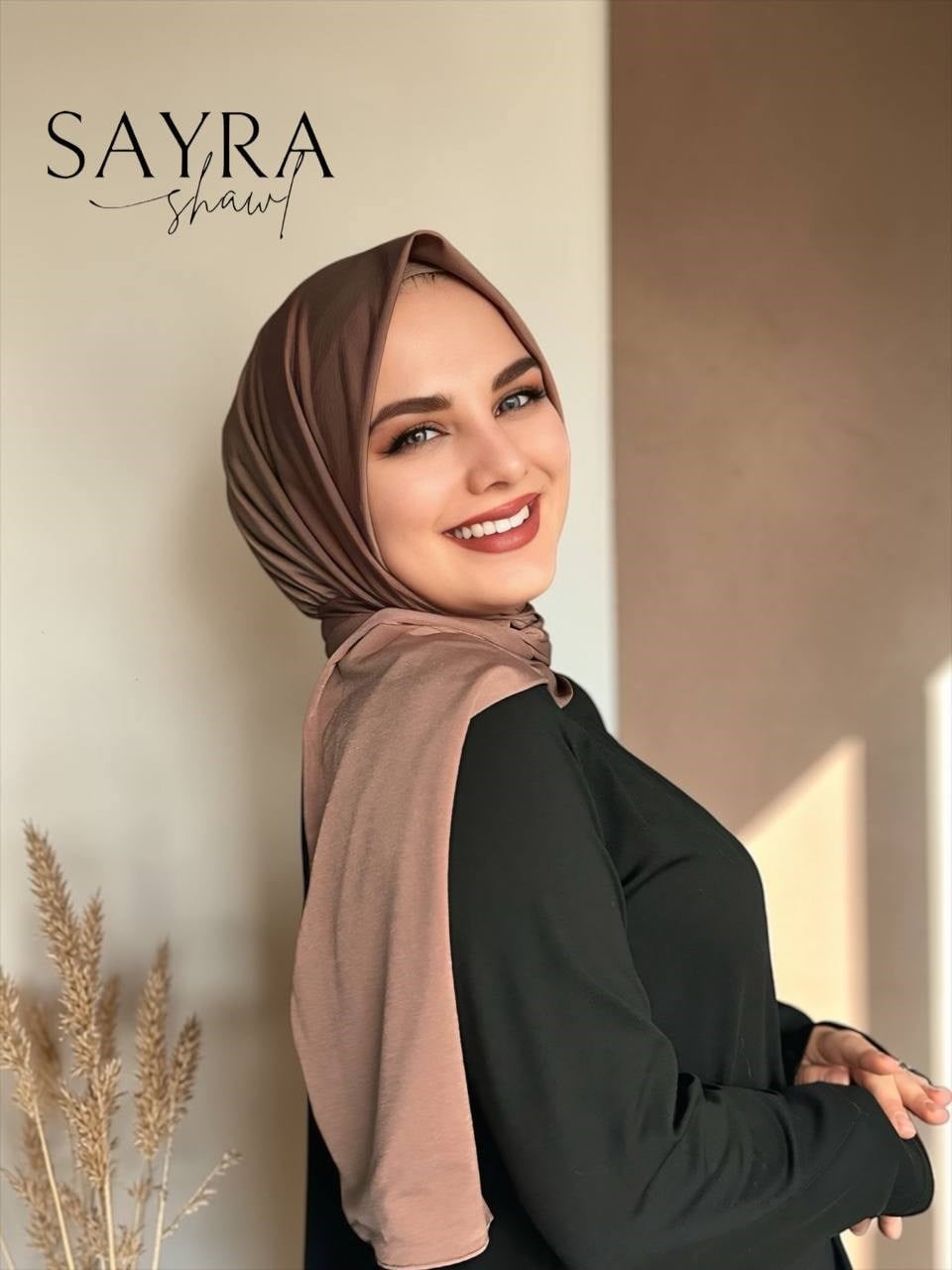 Sayra shawl karamel hazır şal