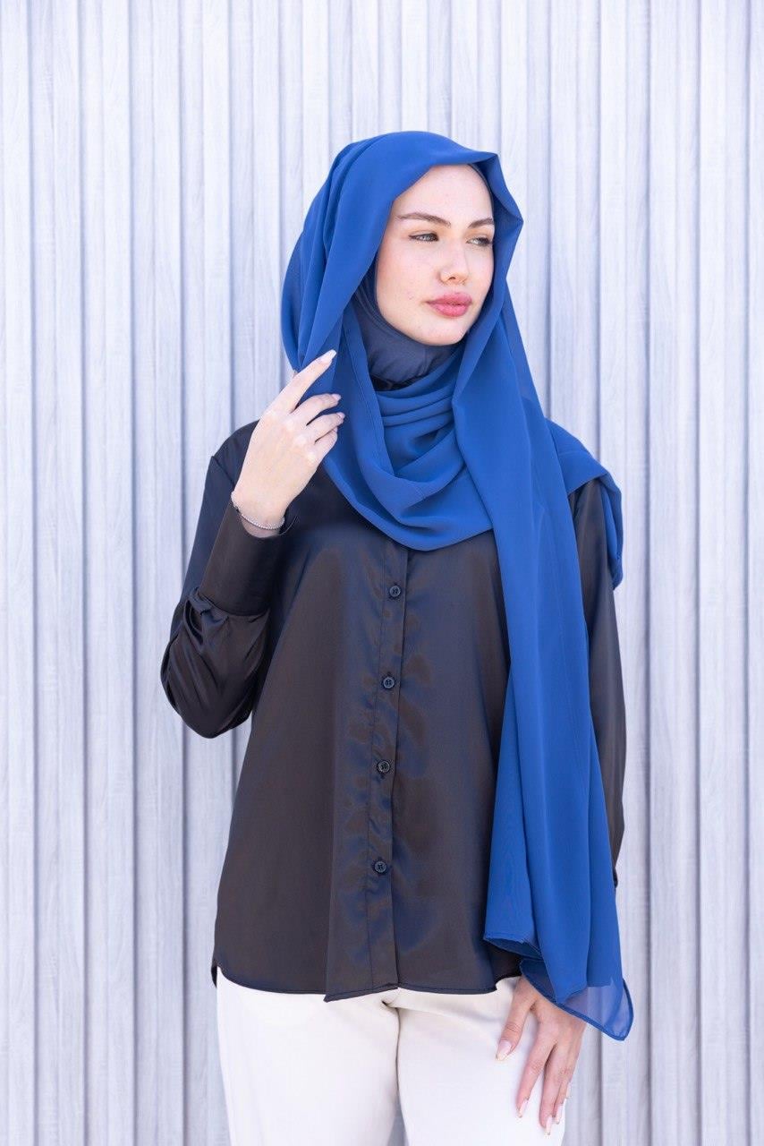 Sayra Shawl Mavi Boneli Şal